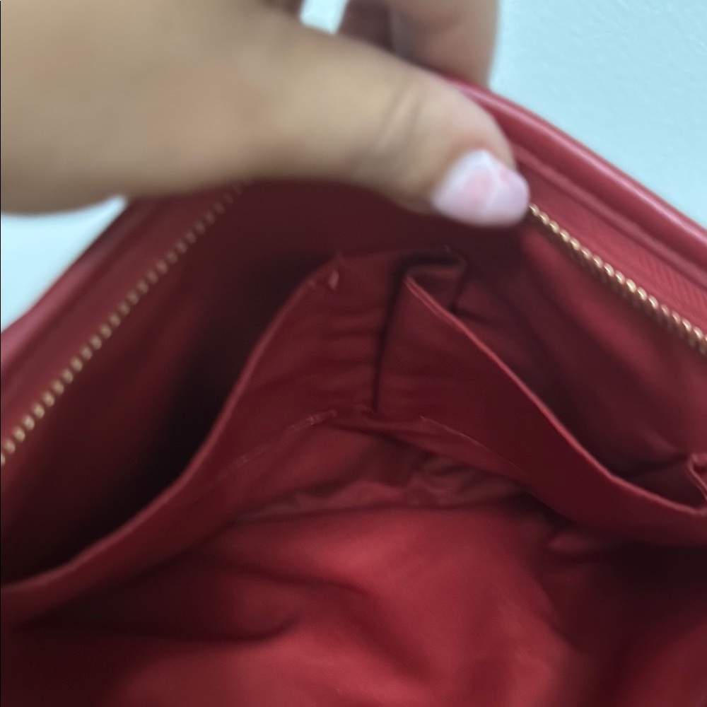 Unique Pristine Coach Brown Crossbody with Red Stripe and Red Strap - Picture 11 of 15